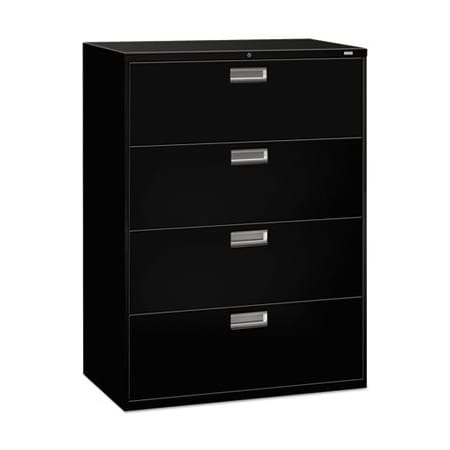 Hon HON, 600 SERIES FOUR-DRAWER LATERAL FILE, 42W X 18D X 52.5H, BLACK 694LP